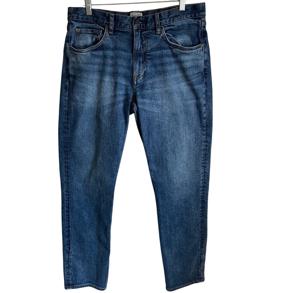 Faherty Men's 5-Pocket Blue Denim Jeans Pants Organic Cotton Size 34x32 (31.5 L)